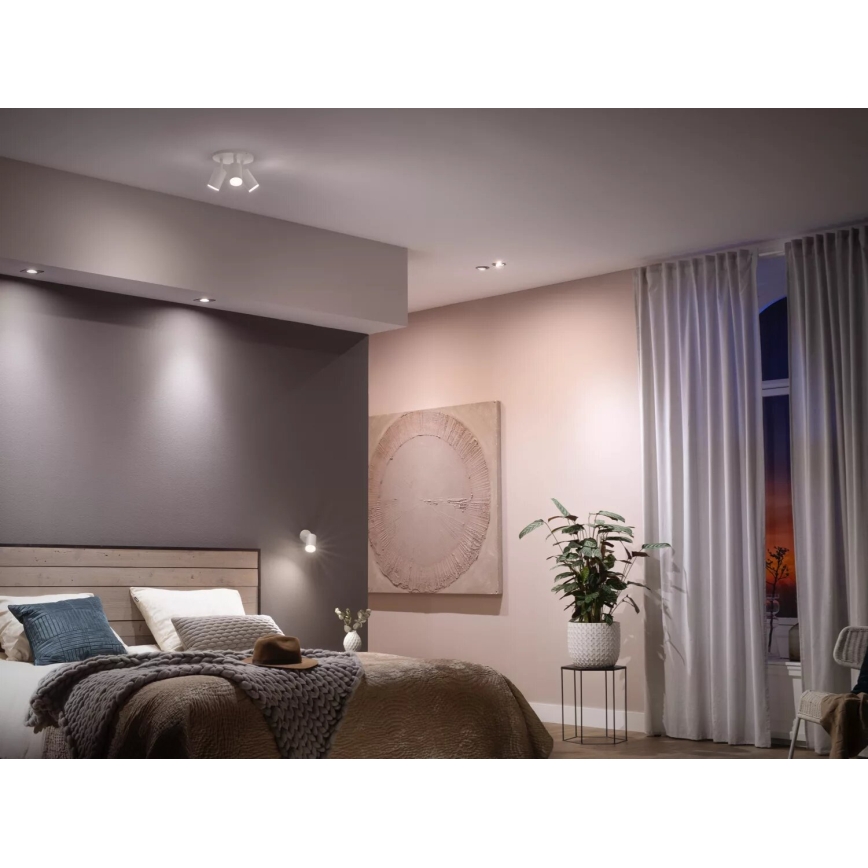 2er-Set dimmbarer LED-Lampen Philips Hue WHITE AMBIANCE GU10/4,2W/230V 2200-6500K + Dimmer-Schalter
