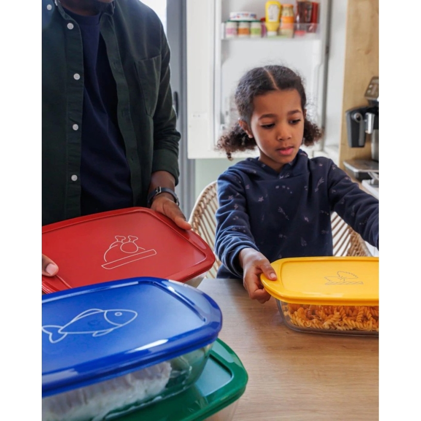 2er-Set PYREX Glasdosen für Lebensmittel 1,2/2,5 l