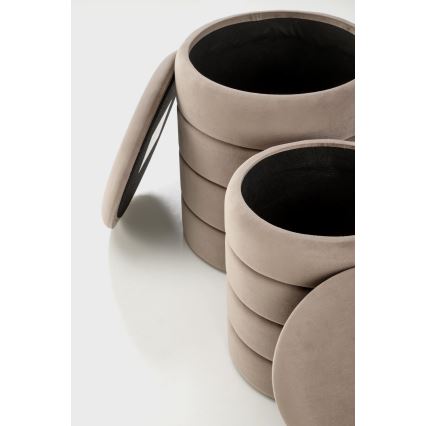 2er-Set Sitzhocker PAX Ø 33/40 cm, taupe