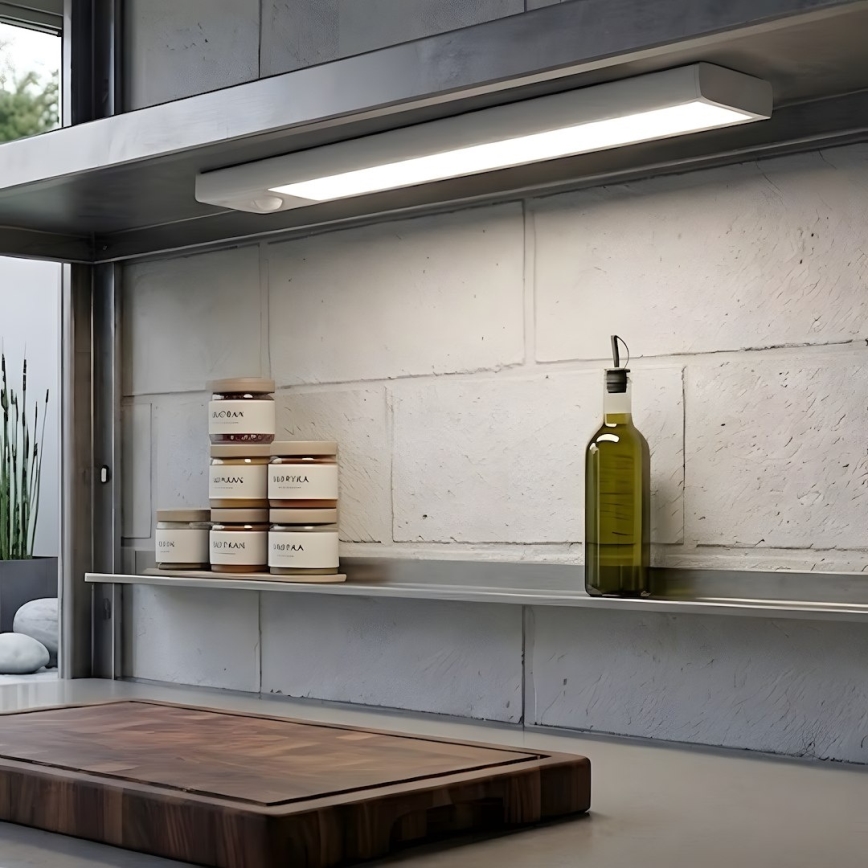 2er-Set wiederaufladbare LED-Möbelbeleuchtung mit Bewegungs- und Dämmerungssensor VIRO LED/1,2W/3,7V 800 mAh 3000/4000/6500K 30 cm weiß