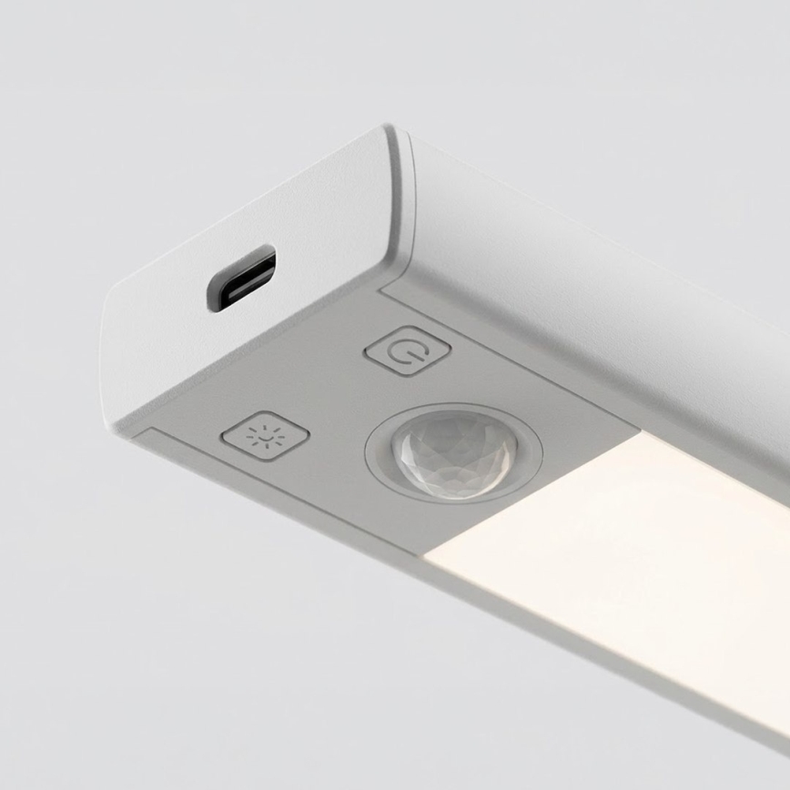 2er-Set wiederaufladbare LED-Möbelbeleuchtung mit Bewegungs- und Dämmerungssensor VIRO LED/1,2W/3,7V 800 mAh 3000/4000/6500K 30 cm weiß
