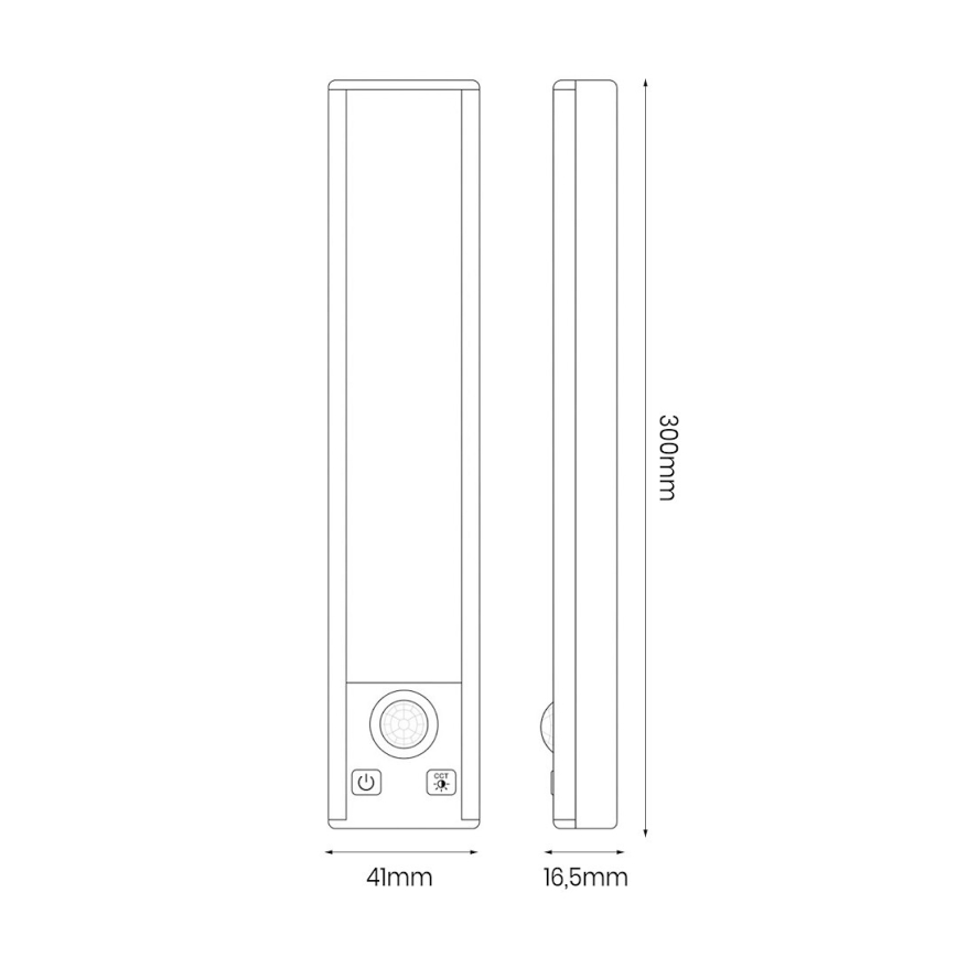 2er-Set wiederaufladbare LED-Möbelbeleuchtung mit Bewegungs- und Dämmerungssensor VIRO LED/1,2W/3,7V 800 mAh 3000/4000/6500K 30 cm weiß