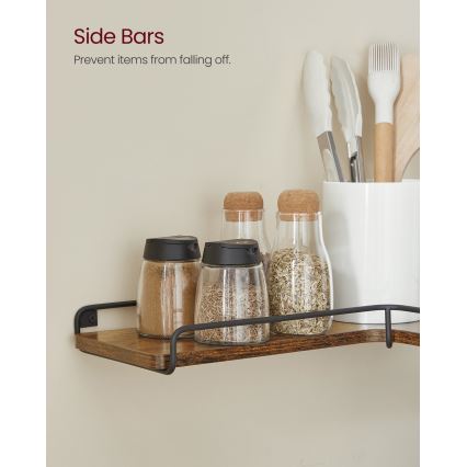 2er-Set Wandregale SHELFY, Braun/Schwarz