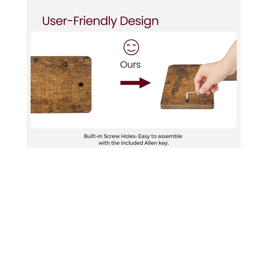 2er-Set Wandregale SHELFY, Braun/Schwarz