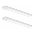 2er-Set wiederaufladbare LED-Möbelbeleuchtung mit Bewegungs- und Dämmerungssensor VIRO LED/1,2W/3,7V 800 mAh 3000/4000/6500K 30 cm weiß