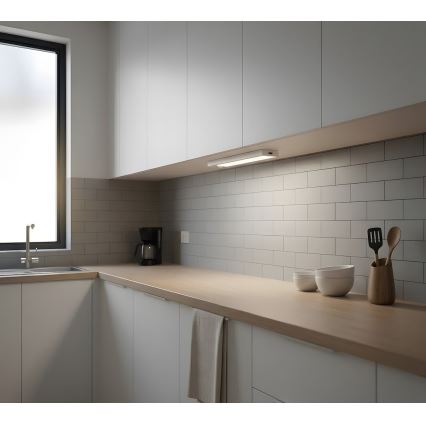2er-Set wiederaufladbare LED-Möbelbeleuchtung mit Bewegungs- und Dämmerungssensor VIRO LED/1W/3,7V 800 mAh 3000/4000/6500K 20 cm weiß