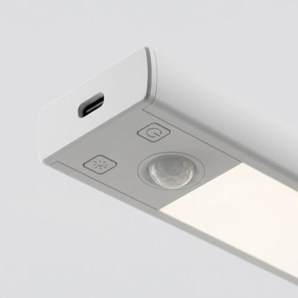 2er-Set wiederaufladbare LED-Möbelbeleuchtung mit Bewegungs- und Dämmerungssensor VIRO LED/1W/3,7V 800 mAh 3000/4000/6500K 20 cm weiß