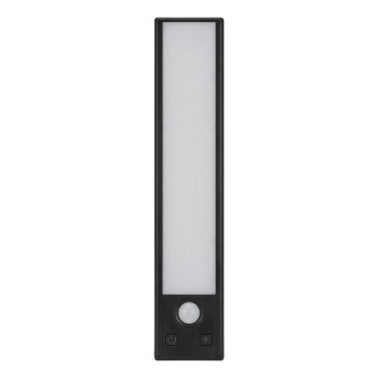 2er-Set Wiederaufladbare LED-Möbelbeleuchtung mit Bewegungs- und Dämmerungssensor VIRO LED/1,2W/3,7V 800 mAh 3000/4000/6500K 30 cm schwarz