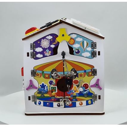 2Kids Toys - Beschäftigungsbrett Häuschen, weiß
