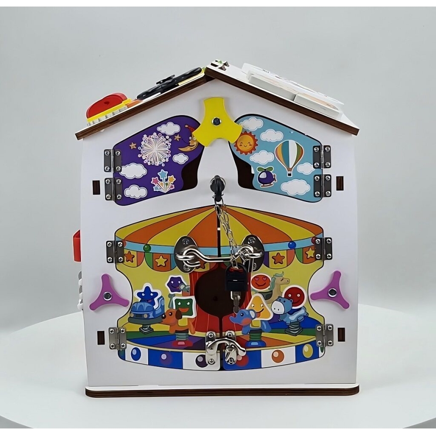 2Kids Toys - Beschäftigungsbrett Häuschen, weiß