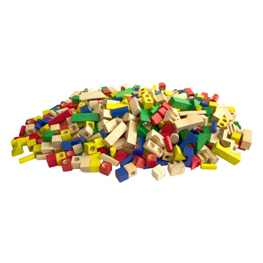 2Kids Toys - Bunte Holzbauklötze, 500 Stück