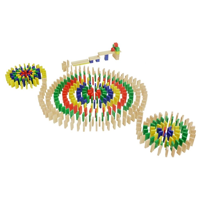 2Kids Toys - Buntes Domino aus Holz, 800 Stück