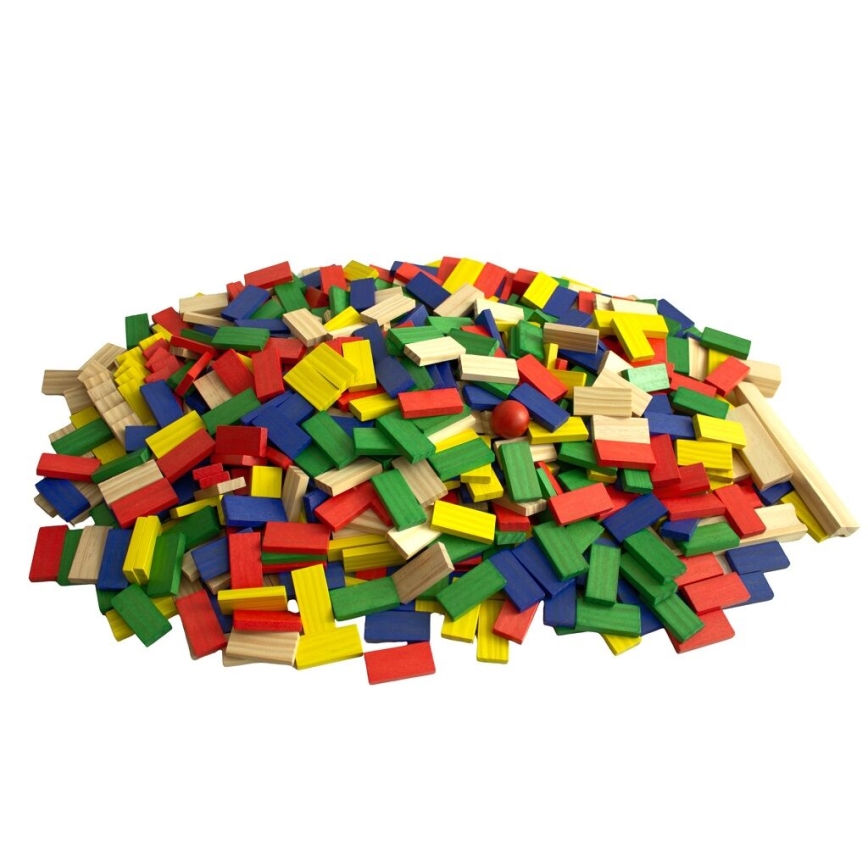 2Kids Toys - Buntes Domino aus Holz, 800 Stück