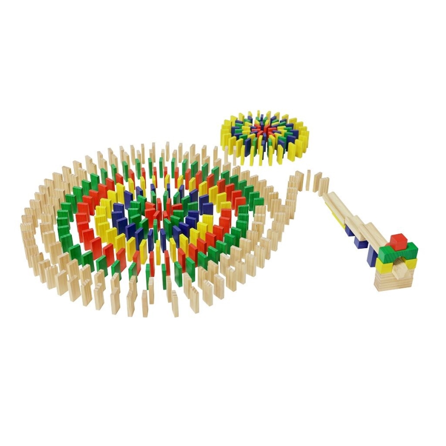 2Kids Toys - Buntes Holz-Domino, 400 Stück