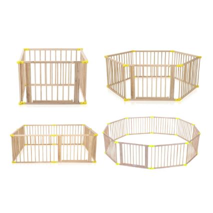 2Kids Toys - Kinder-Holzlaufgitter XXL 210x210 cm beige