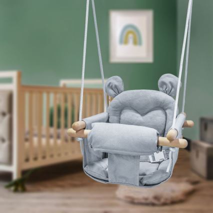 2Kids Toys - Kinder-Textilschaukel grau/Buche