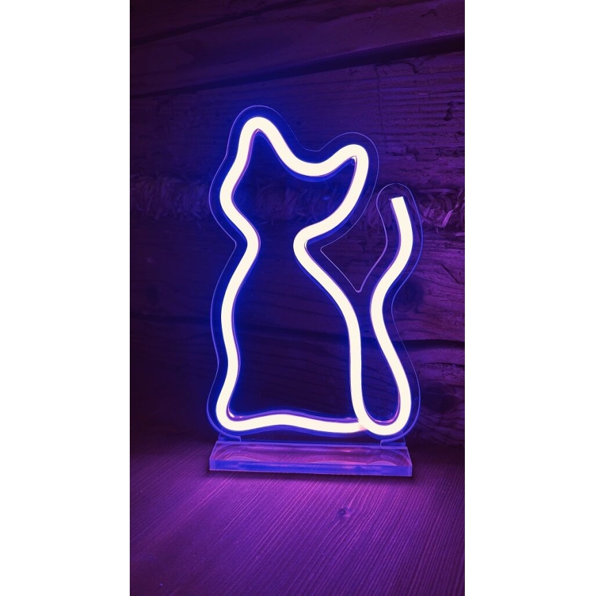 2Kids Toys - LED-Neon-Tischdekoration LED/5W/USB Katze