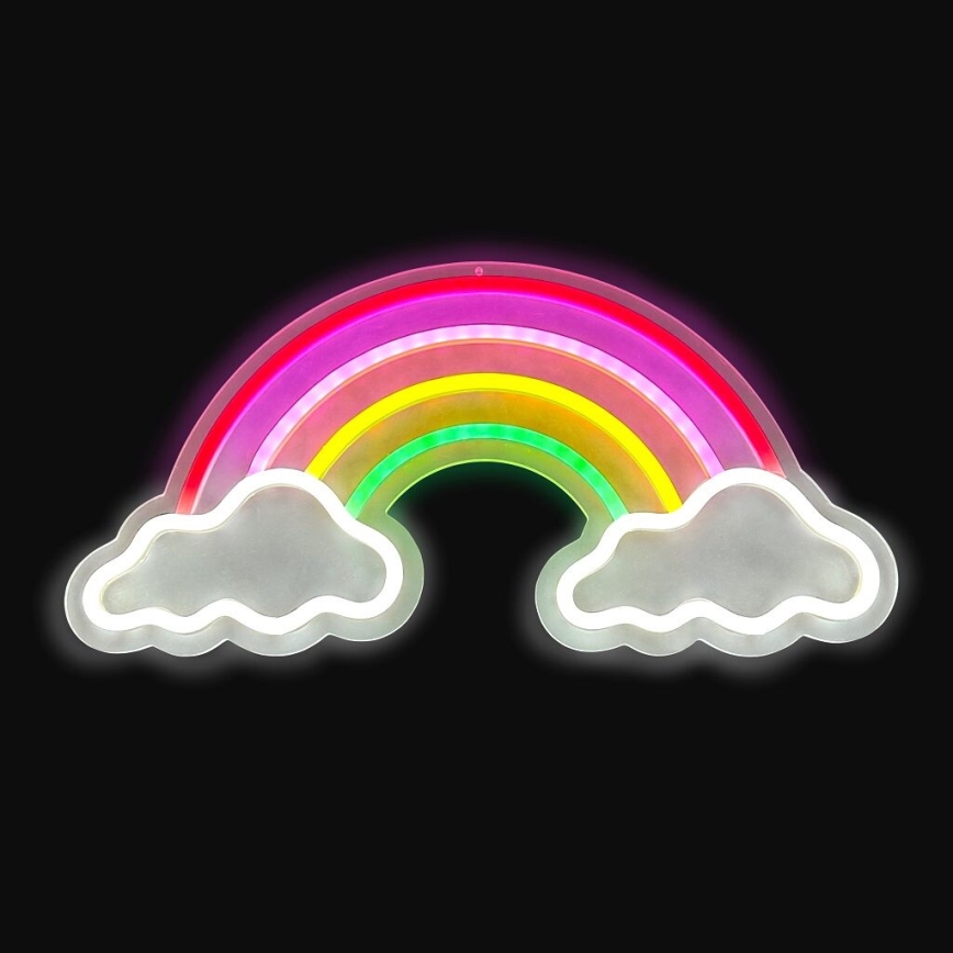 2Kids Toys - LED-Neon-Wanddekoration LED/5W/USB Regenbogen mit Wolken