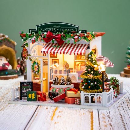 2Kids Toys - Miniatur Weihnachtszuckerbäckerei Haus 2xAAA
