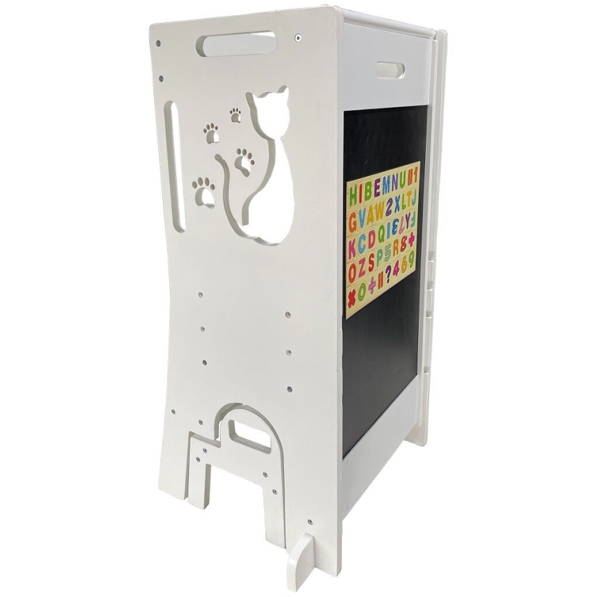 2Kids Toys - Mitwachsender Lernturm Katze mit Rutsche und Tafel