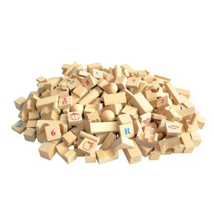2Kids Toys - Naturbelassene Holzwürfel, 220 Stück