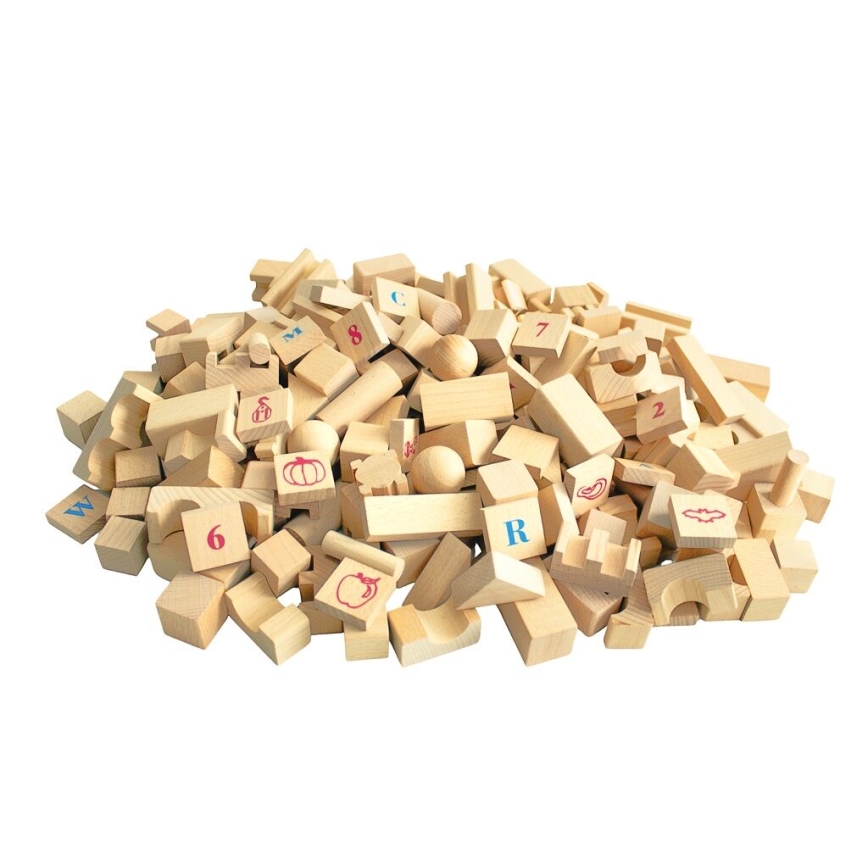 2Kids Toys - Naturbelassene Holzwürfel, 220 Stück