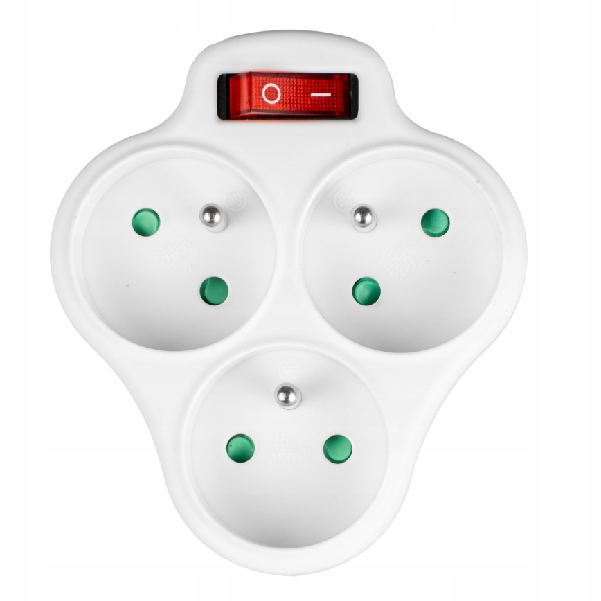 3-fach-Steckdosenleiste mit Schalter