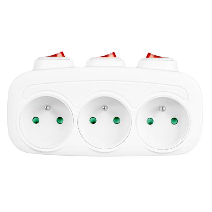 3-fach-Steckdosenleiste mit Schaltern