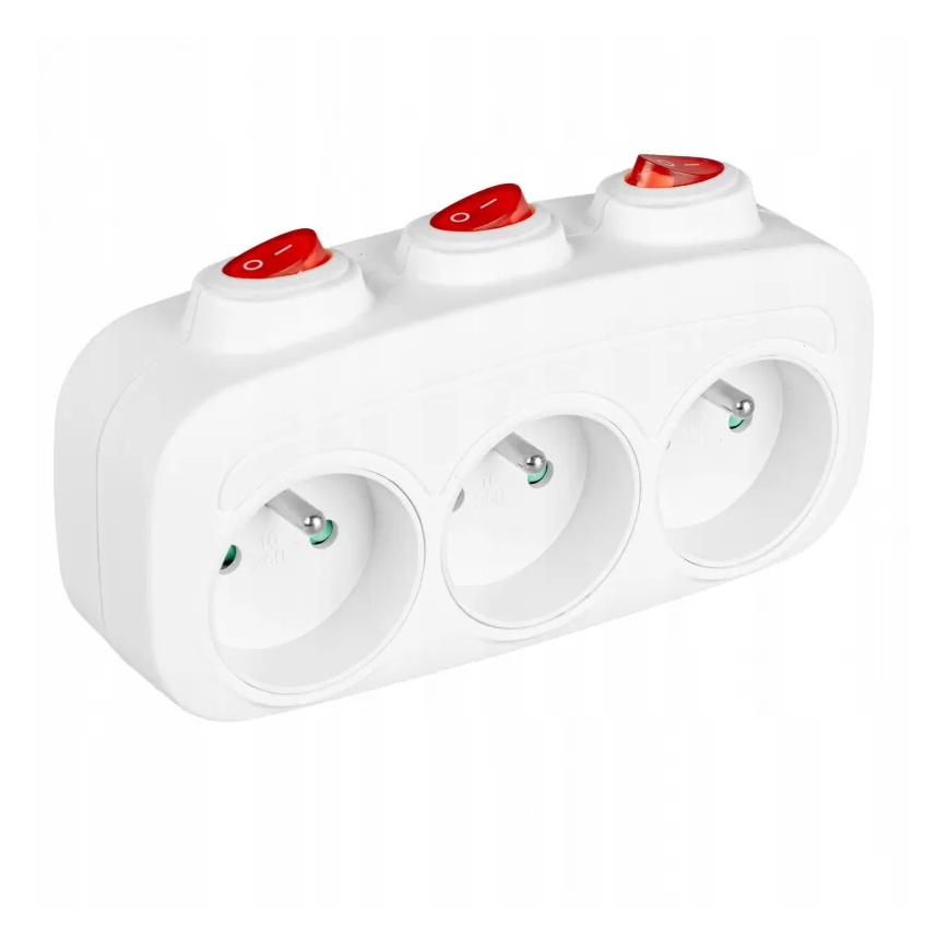 3-fach-Steckdosenleiste mit Schaltern