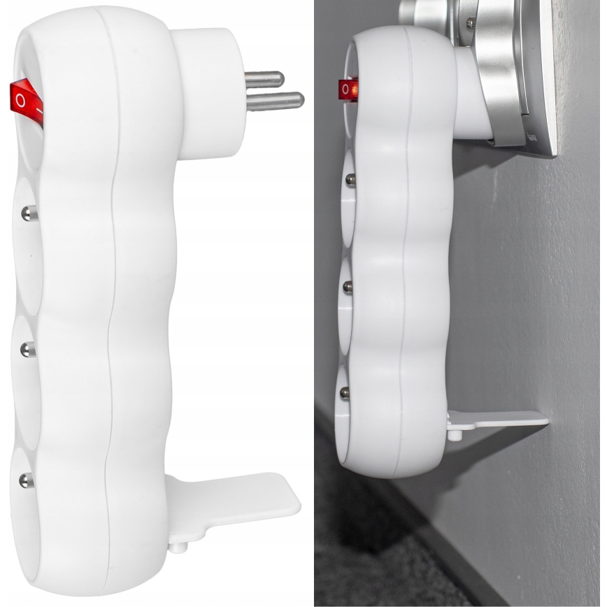 3-fache Steckdosenleiste mit Schalter