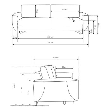 3-Sitzer-Sofa AVESTA Anthrazit