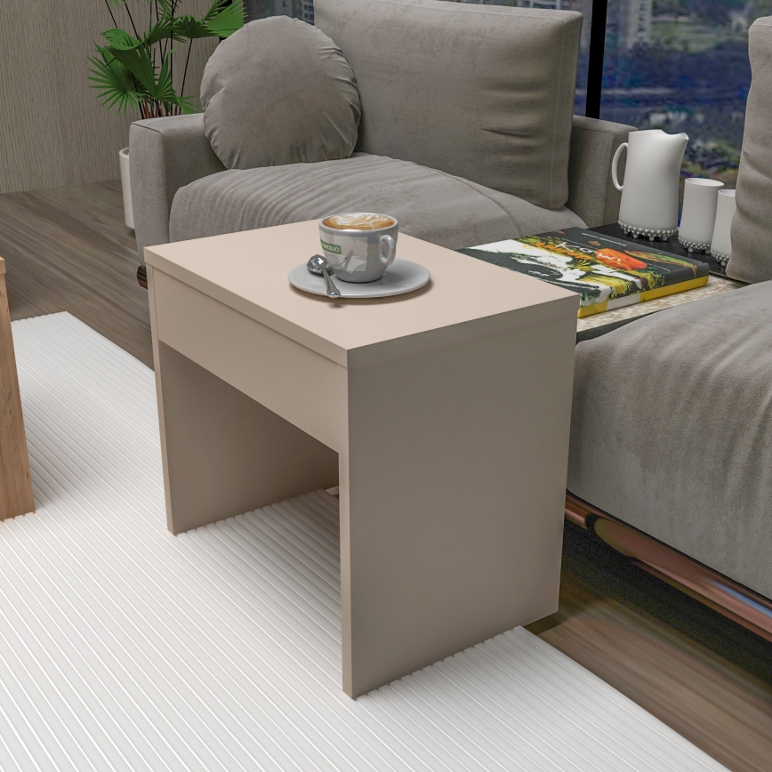 3er-Set Couchtische SOLIS 45/45/100x30/30/40 cm beige/Fichte