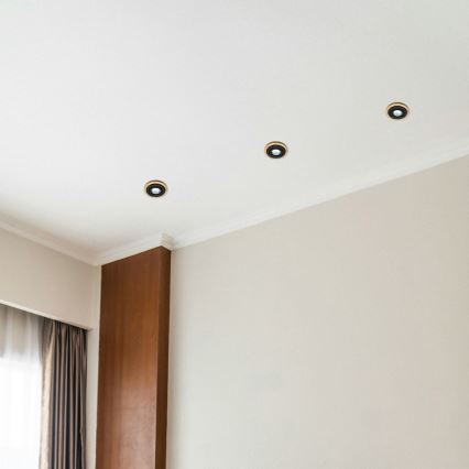 3er-Set Einbauleuchte TOBBY 1xGU10/20W/230V, Ø 11,5 cm, Eiche/Schwarz