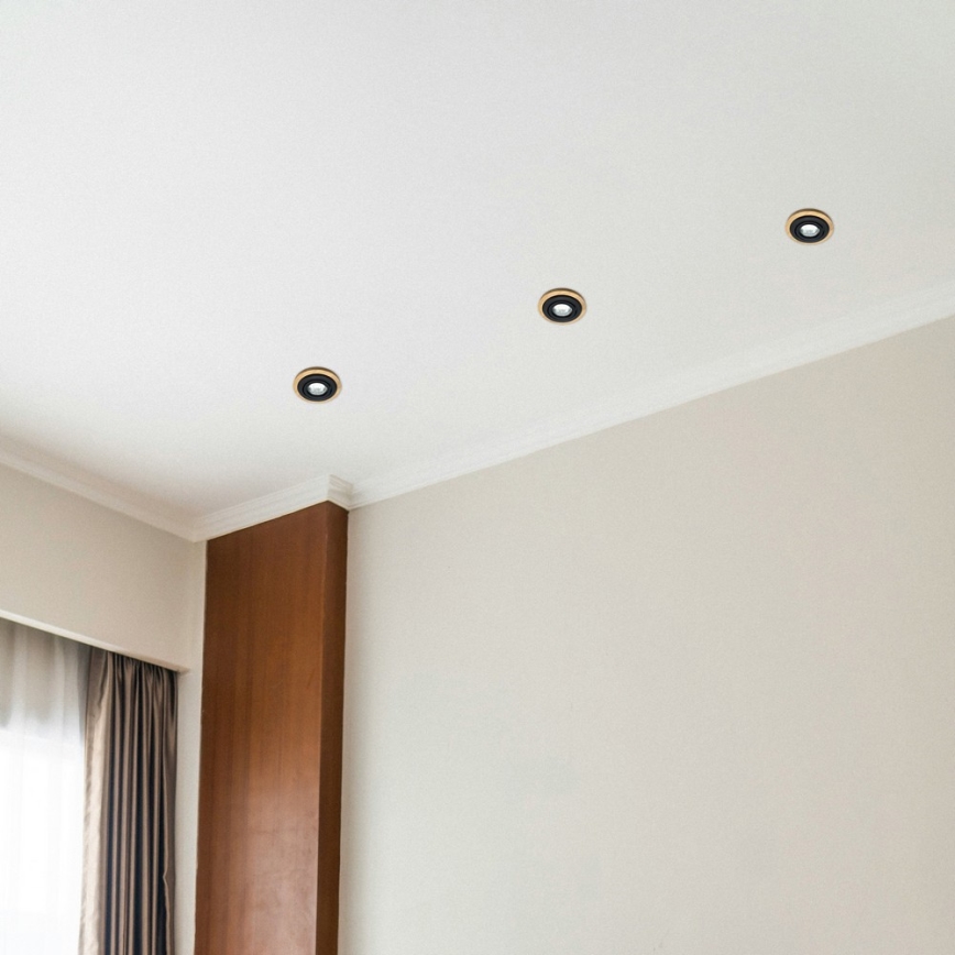 3er-Set Einbauleuchte TOBBY 1xGU10/20W/230V, Ø 11,5 cm, Eiche/Schwarz