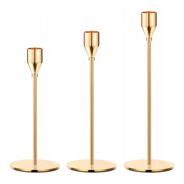 3er-Set Kerzenhalter, goldfarben