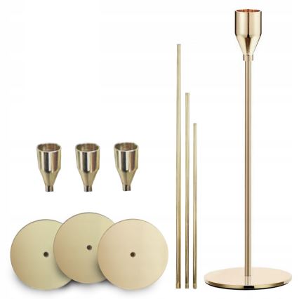 3er-Set Kerzenhalter, goldfarben