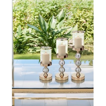 3er-Set Kerzenhalter, goldfarben