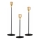 3er-Set Kerzenhalter, schwarz/gold
