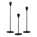 3er-Set Kerzenhalter, schwarz