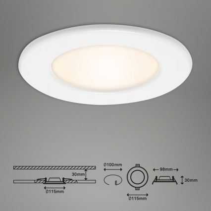 3er-Set LED-Badezimmer-Einbauleuchte LED/6W/230V 3000K IP44 Weiß