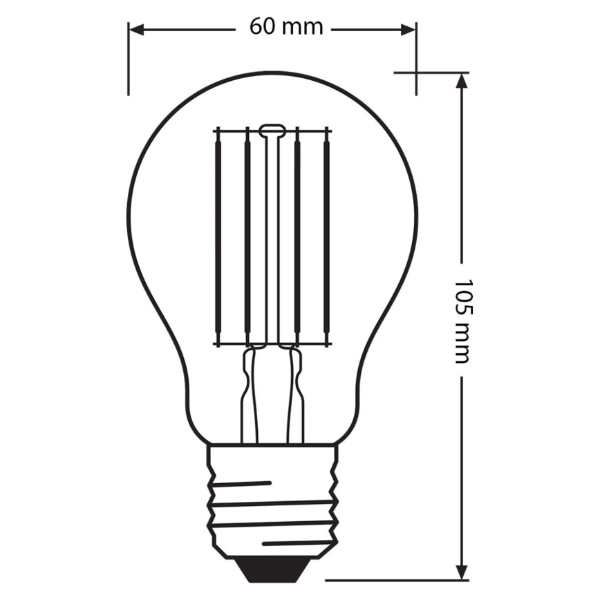 3er-Set LED-Lampe BASE CLASSIC FILAMENT A60 E27/11W/230V 4000K - Osram