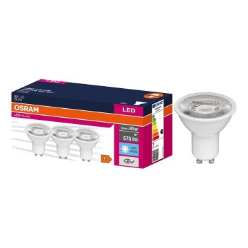 3er-Set LED-Reflektorlampe PAR16 GU10, 6,9 W, 230 V, 4000 K, 60° - Osram
