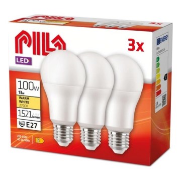 3er-Set Philips Pila LED-Lampe E27/13W/230V 2700K