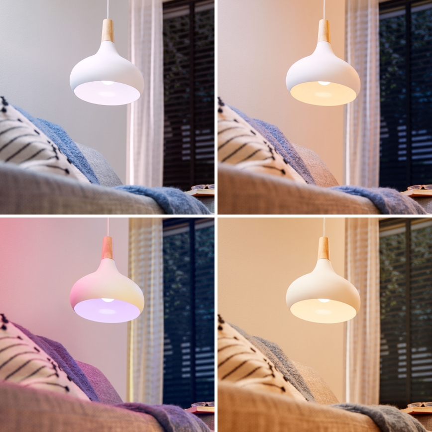 3er-Set dimmbarer LED-RGB-Glühbirnen Philips SMART C37 E14/4,9W/230V 2200–6500K CRI 90