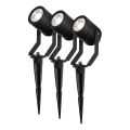 3er-Set SmartLife dimmbare RGBW-LED-Außenleuchten, 3 W, 230 V, IP65, Wi‑Fi (Tuya), schwarz