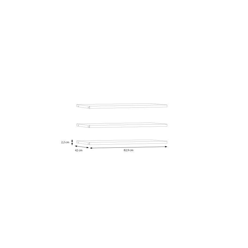 3er-Set TIRO-Regale, grau