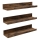 3er-Set Wandregal SHELFY 38x5x10 cm, braun