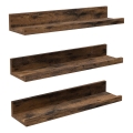 3er-Set Wandregale SHELFY 38x5x10 cm braun