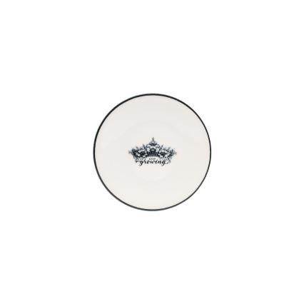 4-teiliges Speiseservice, schwarz/weiß, Porzellan