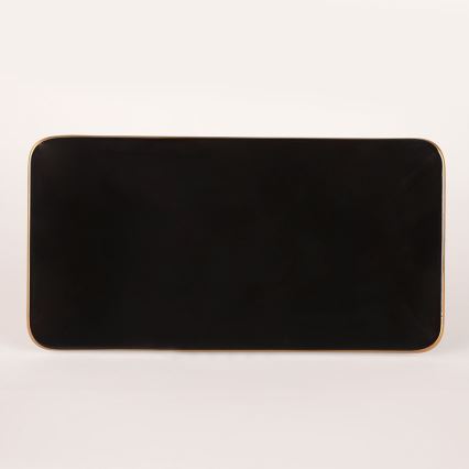 44-teiliges Essgeschirr-Set in Schwarz/Gold aus Steingut